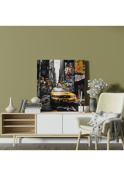 Basquiat Duvar Sanatı - Ham Şehir Manzarası - Duvar Dekorasyonu Ev Dekorasyonu Kanvas Tablo fiyatları