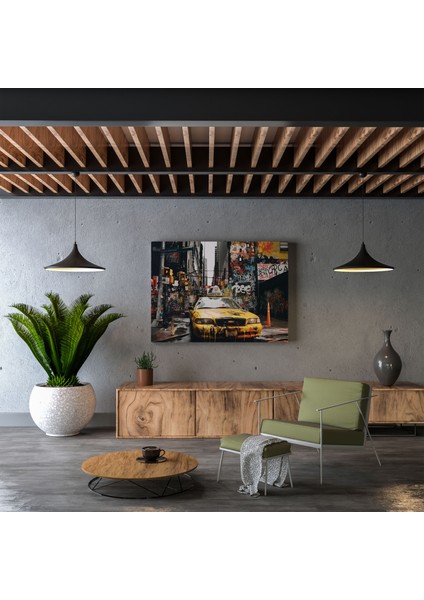 Basquiat Duvar Sanatı - Ham Şehir Manzarası - Duvar Dekorasyonu Ev Dekorasyonu Kanvas Tablo modelleri