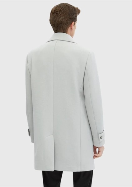 Gri Regular Fit Kruvaze Yaka Casual Dokuma Palto fiyatları