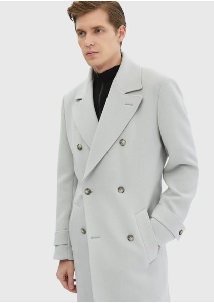 Gri Regular Fit Kruvaze Yaka Casual Dokuma Palto indirimleri