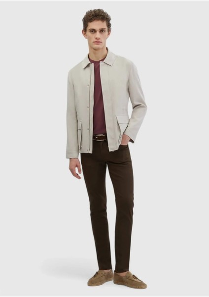Bej Regular Fit Gömlek Yaka Casual Dokuma Mont fiyatları