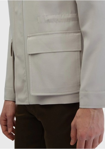 Bej Regular Fit Gömlek Yaka Casual Dokuma Mont fırsatları