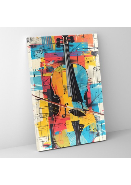 Pop Art Müzik Enstrümanları Duvar Sanatı - Klasizm ve Pop Art Duvar Dekorasyonu Klasizm