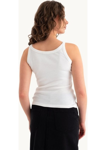 Kadın Beyaz Yuvarlak Yaka Ribana Atlet Beyaz modelleri