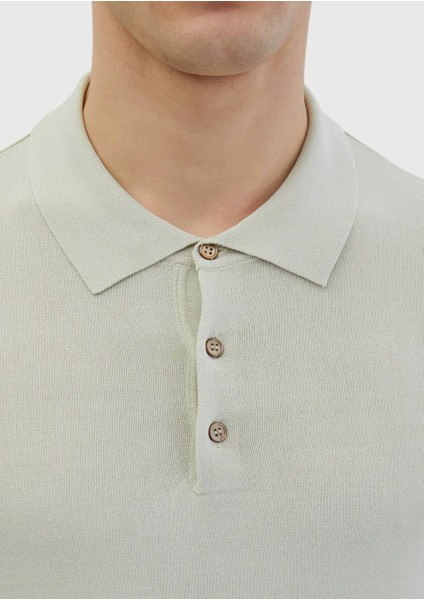 Bej Polo Yaka Düz Örgü Triko fırsatları
