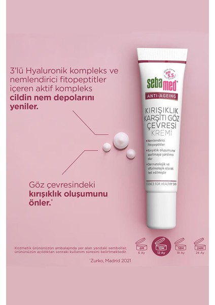 Asfstore Sebamed Anti-Aging Kırışıklık Göz Kremi 15 ml fiyatları