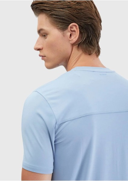Açık Mavi Bisiklet Yaka T-Shirt indirimleri