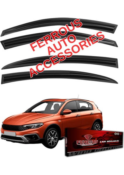 Fiat Egea Cross Ferrous Cam Rüzgarlığı 4lü Set 2021 ve Üstü
