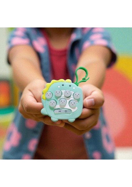 Su Yeşili Mini Elektronik Popit Sesli Işıklı Popit Akıl Oyunları Eğitici Oyuncak Popit Mini 6x6 cm