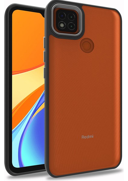 Xiaomi Redmi 9c Kılıf Kamera Korumalı Renkli Çerçeveli Şeffaf Yüzey Esnek Sert Silikon Flora Kapak