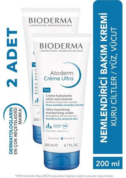 Asfstore Bioderma Atoderm Cream Ultra 200 ml 2 Adet fiyatları