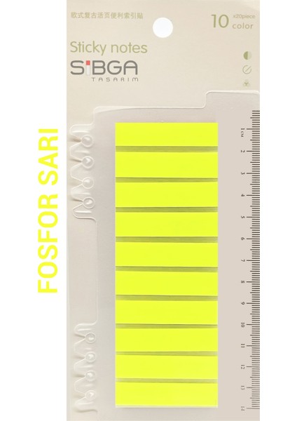 Şeffaf Sarı Renkli Postit Post-It Post It. Kitap Ayracı Ayraç Postit Sticker Not Kağıdı