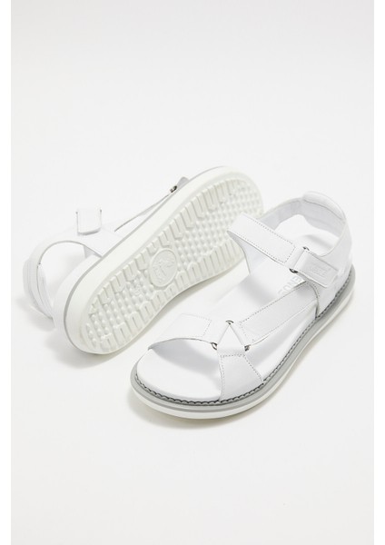 Kadın Comfort Deri Sandalet Beyaz 202064Y indirimleri