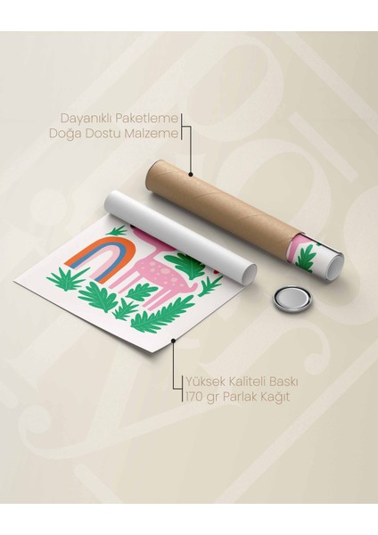 Geyik - Minimal ve Sevimli Çocuk Odası Poster