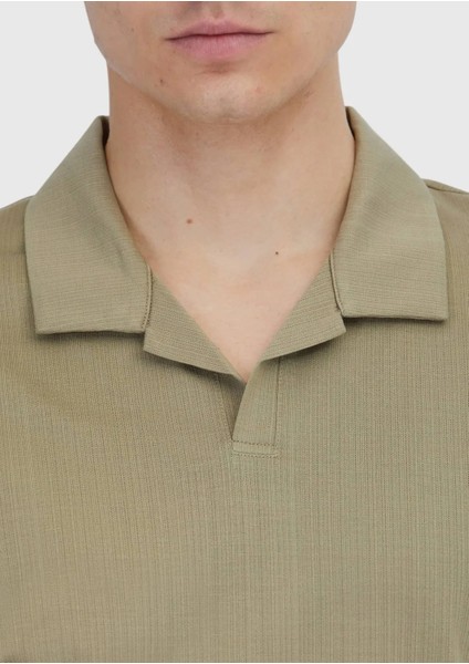 Vizon Jakarlı Polo Yaka %100 Pamuk T-Shirt fırsatları