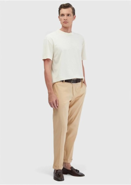 Ekru Jakarlı Bisiklet Yaka T-Shirt fiyatları