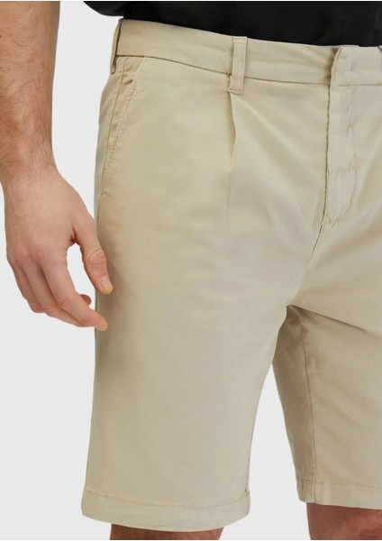 Bej Düz Dokuma Regular Fit Casual Pamuk Karışımlı Bermuda fırsatları
