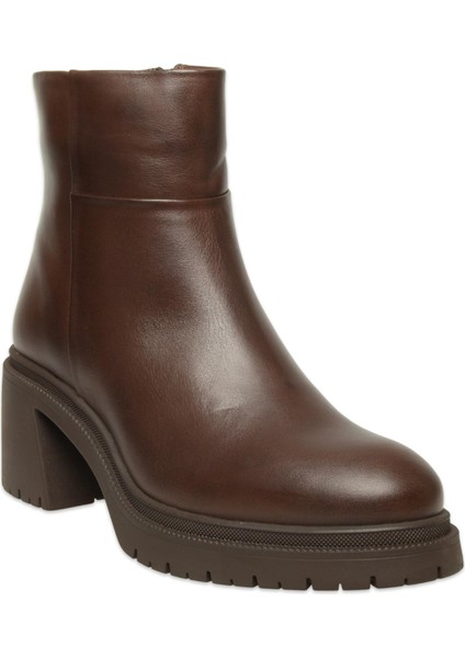 D25KB-8470 Günlük Topuklu Kahverengi Kadın Bot