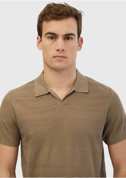 Vizon Polo Yaka Jakarlı Keten Karışımlı Triko fiyatları