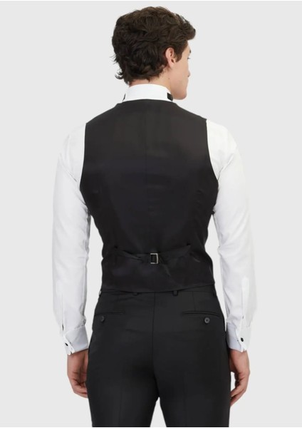 Siyah Slim Fit Kelebek Yaka Klasik Yelek indirimleri