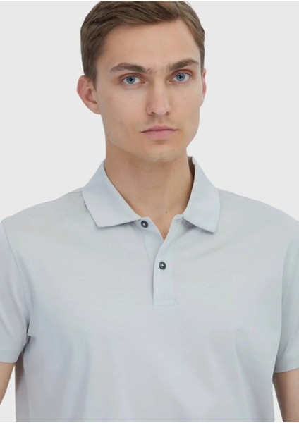 Açık Gri Düz Polo Yaka %100 Pamuk T-Shirt fırsatları