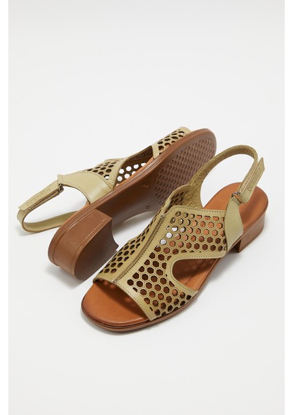 Kadın Deri Sandalet Yeşil 22986007 indirimleri