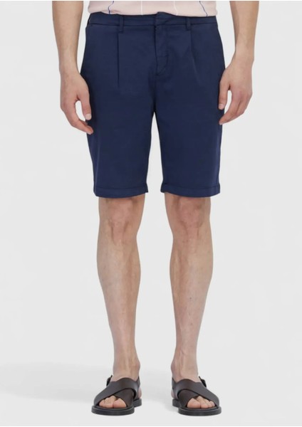 Lacivert Düz Dokuma Regular Fit Casual Pamuk Karışımlı Bermuda fiyatları