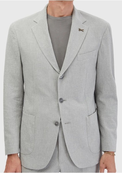 Açık Gri Desenli Zeroweight Slim Fit Pamuk Karışımlı Takım Elbise indirimleri