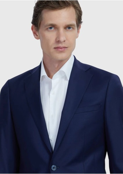 Saks Düz Fashion Slim Fit Yün Karışımlı Takım Elbise fırsatları