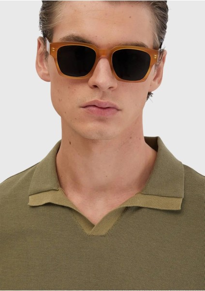 Yağ Yeşili Jakarlı Polo Yaka %100 Pamuk T-Shirt indirimleri