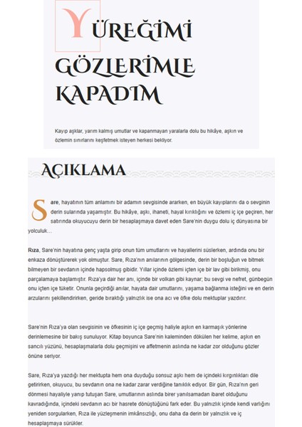 Yüreğimi Gözlerimle Kapadım - Derya Akdeniz fiyatları