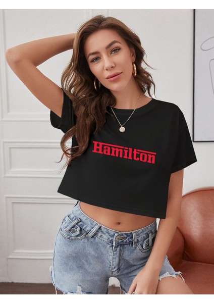 Hamilton / Ferrari Crop Tişört - Siyah fiyatları