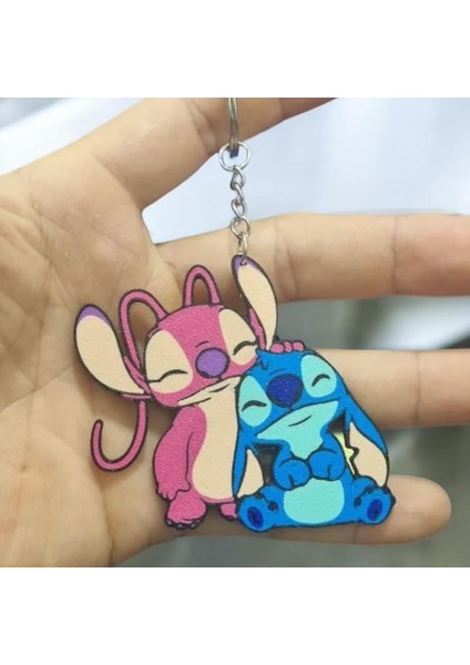 Stitch E Angel 8 Cores Sevimli Figür Karakter Anahtarlık