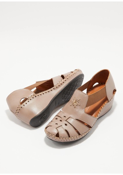 Kadın Comfort Deri Sandalet Vizon 18793056 indirimleri