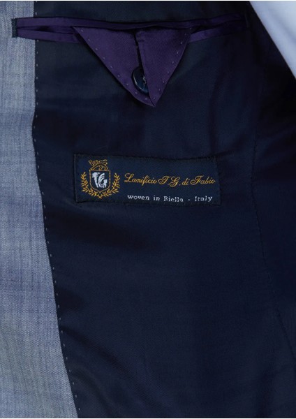 Indigo Düz Zeroweight Slim Fit %100 Yün Takım Elbise indirimleri