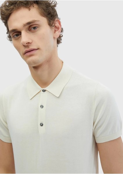 Ekru Polo Yaka %100 Pamuk Triko modelleri