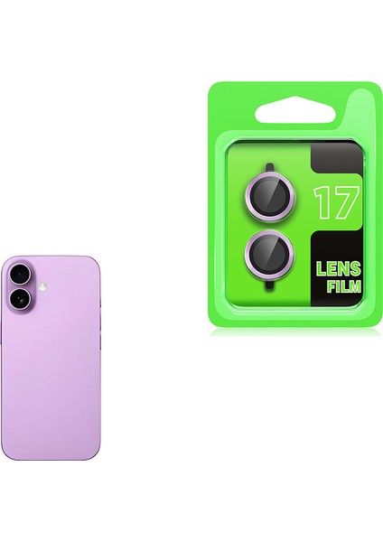 Apple iPhone 17 Cl-07 Kamera Lens Koruyucu Tempered Cam Açık Mor