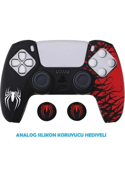 Ps5 Dualsense Spider-Man Koruyucu Silikon Kılıf + Analog Silikon Koruyucu
