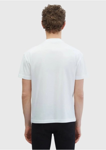 Beyaz Düz Bisiklet Yaka %100 Pamuk T-Shirt indirimleri