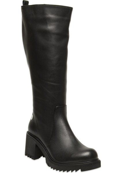 D25KC-2330 Kalin Topuklu Günlük Siyah Kadın Çizme