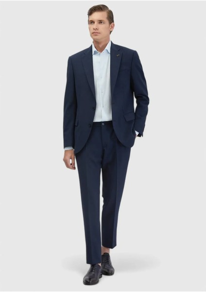 Lacivert Mikro Modern Fit Yün Karışımlı Takım Elbise fiyatları