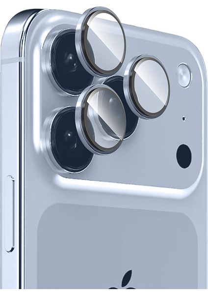 Apple iPhone 17 Pro Max Mikro 0.3 mm Ar Kaplama 9h Kamera Lens Koruyucu Lacivert