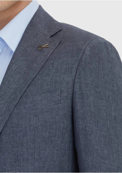 Füme Düz Zeroweight Slim Fit %100 Keten Takım Elbise fırsatları