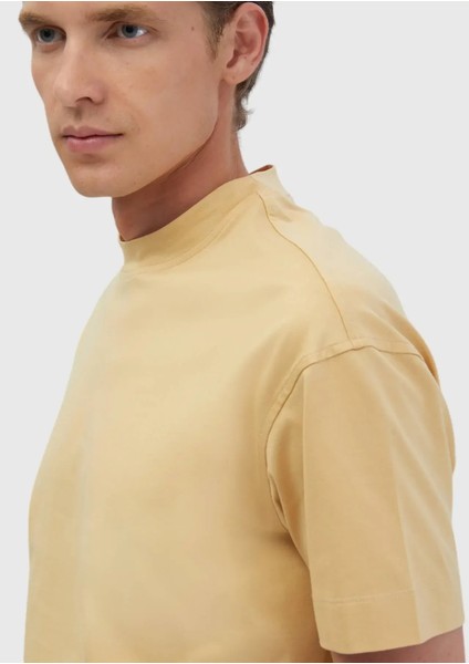 Safran Düz Bisiklet Yaka %100 Pamuk T-Shirt indirimleri