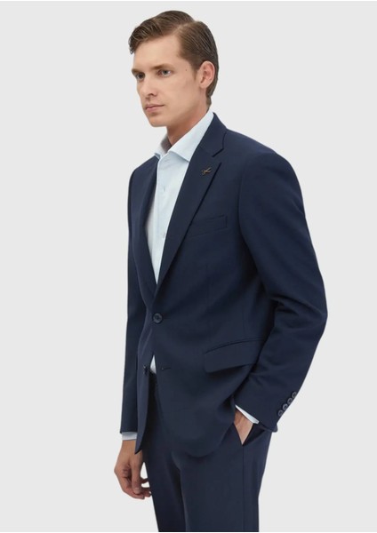 Lacivert Mikro Modern Fit Yün Karışımlı Takım Elbise modelleri