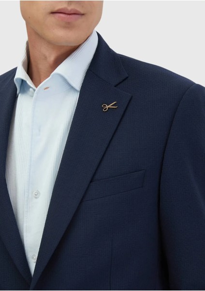 Lacivert Mikro Modern Fit Yün Karışımlı Takım Elbise indirimleri