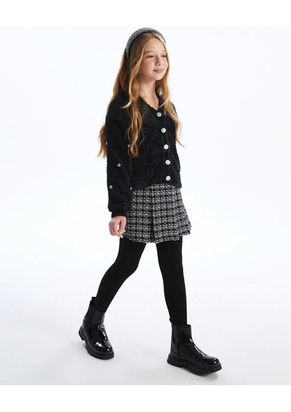 Lcw Kids Siyah Beli Lastikli Tüvit Kız Çocuk Şort Etek
