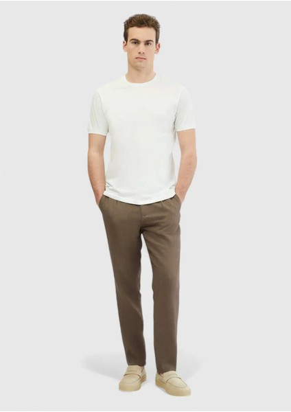 Beyaz Düz Bisiklet Yaka %100 Pamuk T-Shirt fiyatları