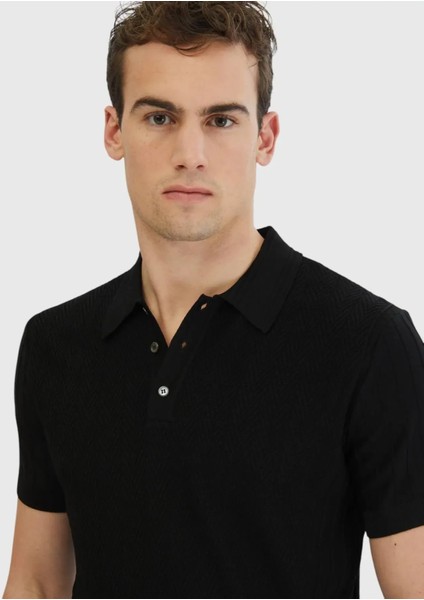 Siyah Polo Yaka Jakarlı Triko modelleri