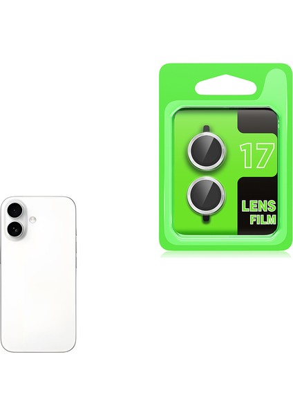 Apple iPhone 17 Cl-07 Kamera Lens Koruyucu Tempered Cam Gümüş